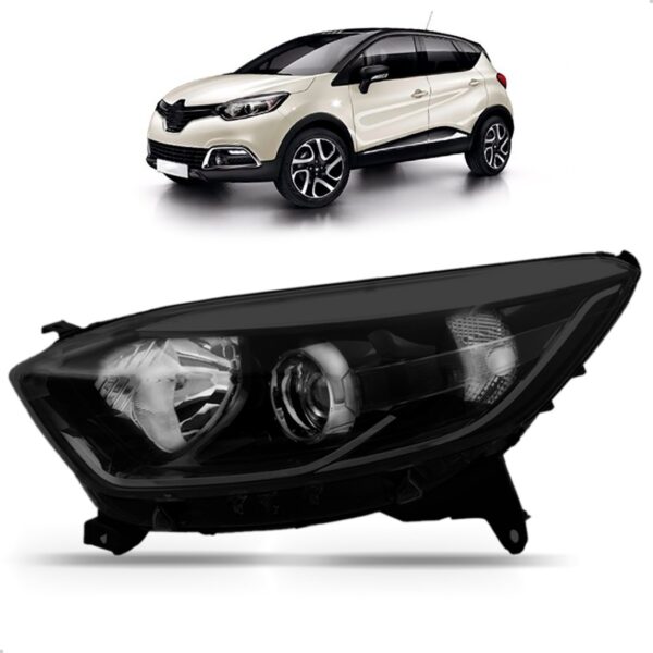 Farol Renault Captur 2017 2018 2019 Eletrico Com Friso Preto Lado Esquerdo