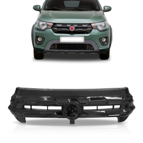 Grade Radiador Mobi 2016 2017 2018 Preto Brilhante Preto