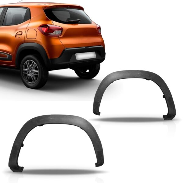 Alargador Vao Da Roda Traseiro Kwid 2017 18 2019 Texturizado Lado Direito