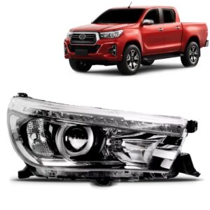 Farol Hilux Pick Up 16/20 Elétrico Com Motor E Led 1ª Linha Direito/passageiro