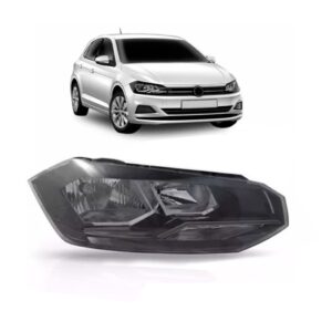 Farol Vw Polo / Virtus 18 A 2019 Manual Friso Preto 1ª Linha - Direito/passageiro