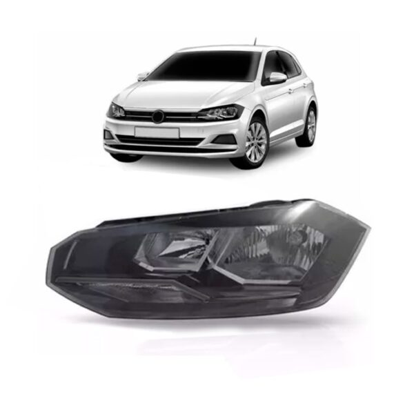 Farol Vw Polo / Virtus 18 A 2019 Manual Friso Preto 1ª Linha - Esquerdo/motorista
