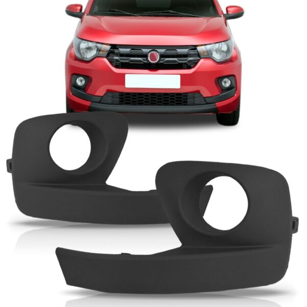 Moldura Milha Para Mobi 2015 A 2018 Preto Texturizado C/furo Lado Direito