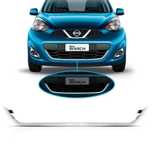 Friso Grade Parachoque March 2015 2016 2017 2018 Cromado.