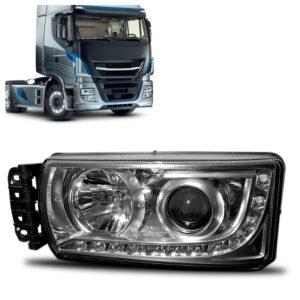 Farol Stralis 2013 A 2018 Manual C/ Projetor C/ Led 1ª Linha Esquerdo/motorista
