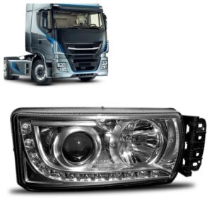 Farol Stralis 2013 A 2018 Manual C/ Projetor C/ Led 1ª Linha Direito/passageiro