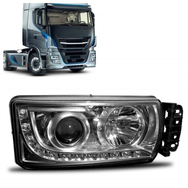 Farol Stralis 2013 A 2018 Manual C/ Projetor C/ Led 1ª Linha Direito/passageiro