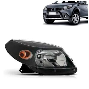Farol Sandero 08 09 10 11 Manual Máscara Negra 1ª Linha Direito/passageiro