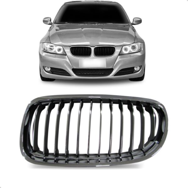 Grade Central Bmw 320 2009 2010 2011 2012 Cromada Com Friso Lado Esquerdo