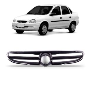Grade Dianteira Radiador Corsa Classic 2000 A 2003 1a Linha Preto