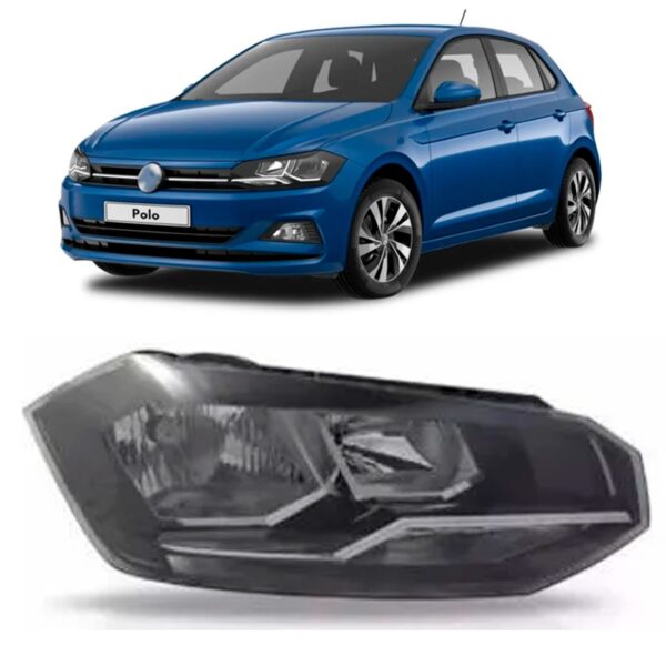 Farol Polo/virtus 18 19 Friso Cromado Com Meia Luz 1ª Linha - Direito/passageiro