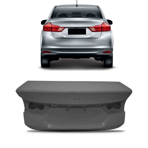 Tampa Porta Malas Honda City 2015 2016 2017 Com Furo Câmera Preto