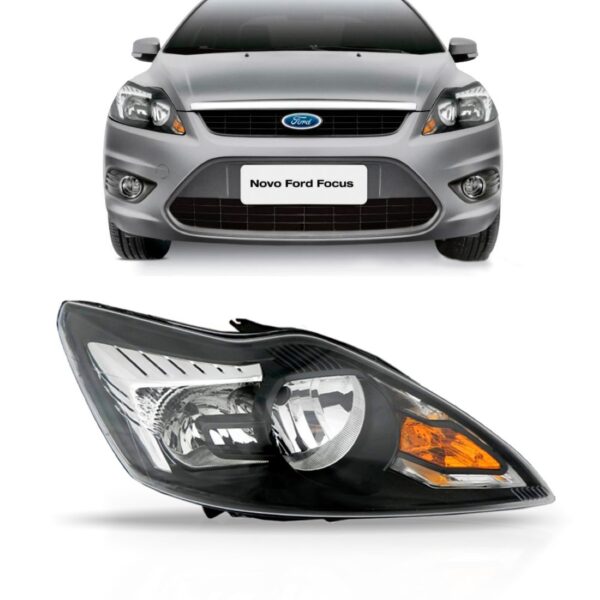 Farol Ford Focus 2009 2010 2011 2012 Mascara Negra 1ª Linha Direito/passageiro