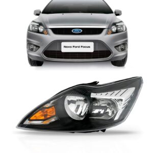 Farol Ford Focus 2009 2010 2011 2012 Mascara Negra 1ª Linha - Esquerdo/motorista