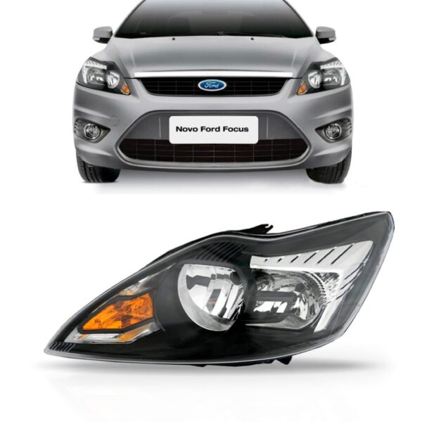 Farol Ford Focus 2009 2010 2011 2012 Mascara Negra 1ª Linha - Esquerdo/motorista