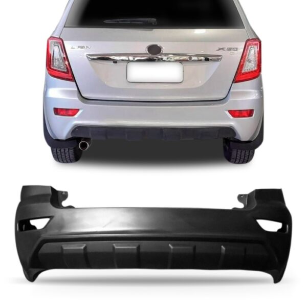 Parachoque Traseiro Lifan X60 2013 A 2016 Preto 1a Linha