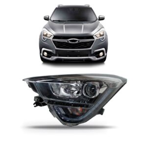 Farol Dianteiro Tiggo 5x 2019 2020 Eletrico Com Motor E Led Lado Esquerdo