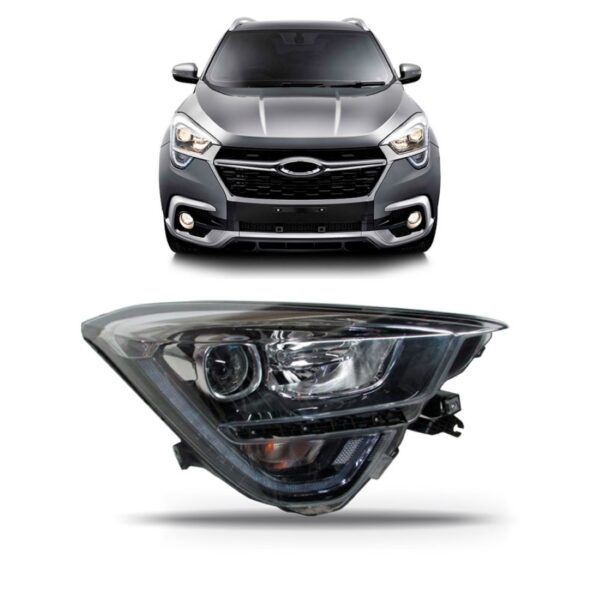 Farol Dianteiro Tiggo 5x 2019 2020 Eletrico Com Motor E Led Lado Direito