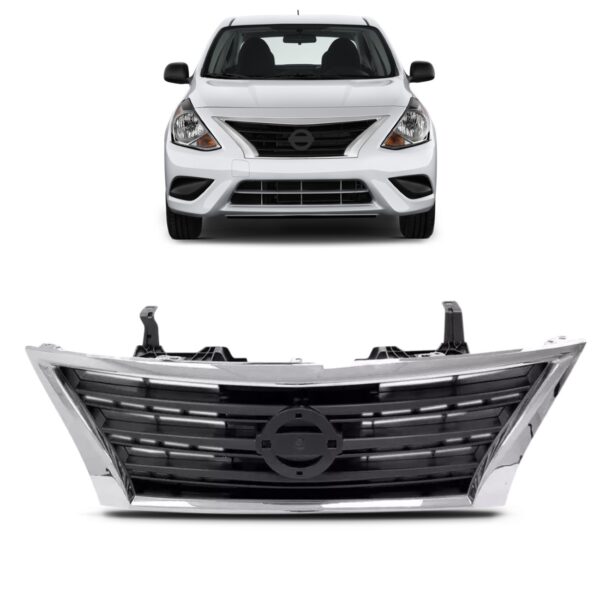 Grade Radiador Versa 2015 2016 A 2018 Moldura 1a Linha Preto