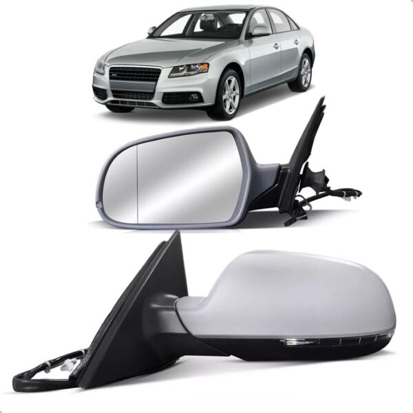 Retrovisor A4 09 A 12 Elétrico Retratil Com Sinaleira Primer Lado Esquerdo