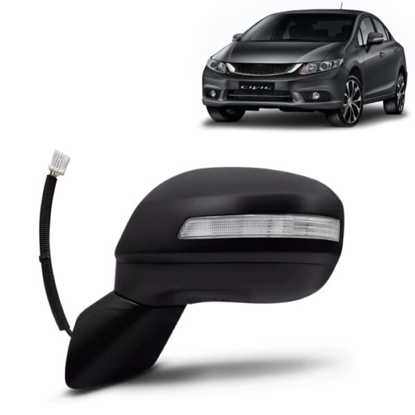 Retrovisor Civic 2012 2013 2014 15 16 Eletrico Com Sinaleira Lado Esquerdo