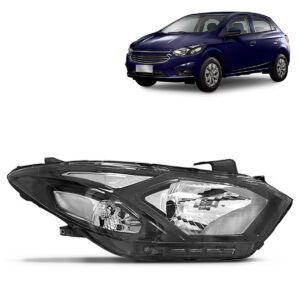 Farol Onix Prisma 17/20 Manual Com Led Friso Preto 1ª Linha Direito/passageiro