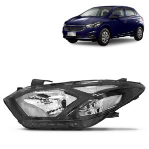 Farol Onix Prisma 17/20 Manual Com Led Friso Preto 1ª Linha Esquerdo/motorista