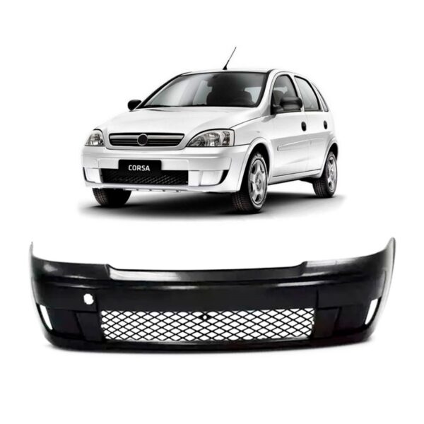 Parachoque Diant Corsa Montana 2008/2012 C/grade Furo Milha Preto