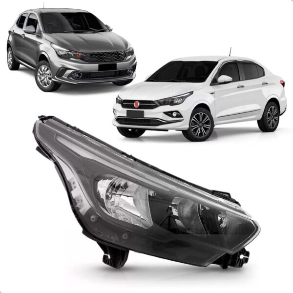 Farol Dianteiro Cronos 17 18 19 20 21 22 23 C/ Led 1ª Linha Direito/passageiro