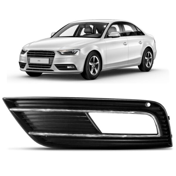 Moldura Milha Auxiliar Audi A4 2012 A 2015 Com Furo Lado Esquerdo