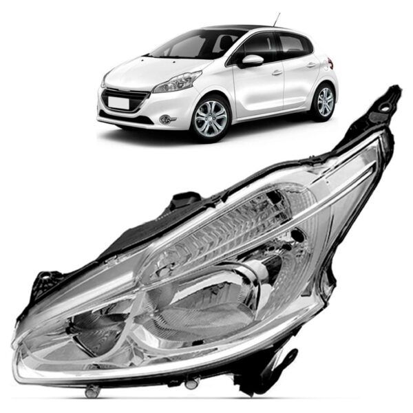 Farol Peugeot 208 2012 A 2016 Manual Cromado S/led 1ª Linha Esquerdo/motorista