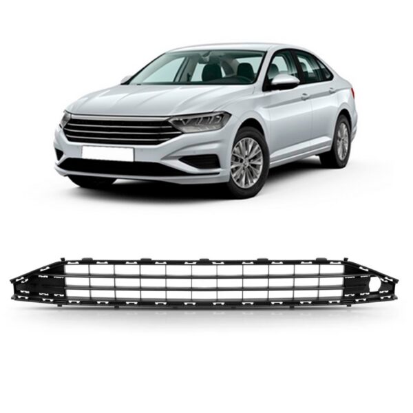 Grade Central Parachoque Dianteiro Jetta 19 A 2020 1a Linha Preto