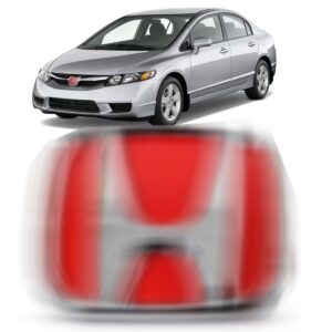 Aplique Para Letra H Vermelho Grade Civic Cromada