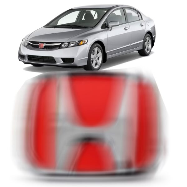 Aplique Para Letra H Vermelho Grade Civic Cromada