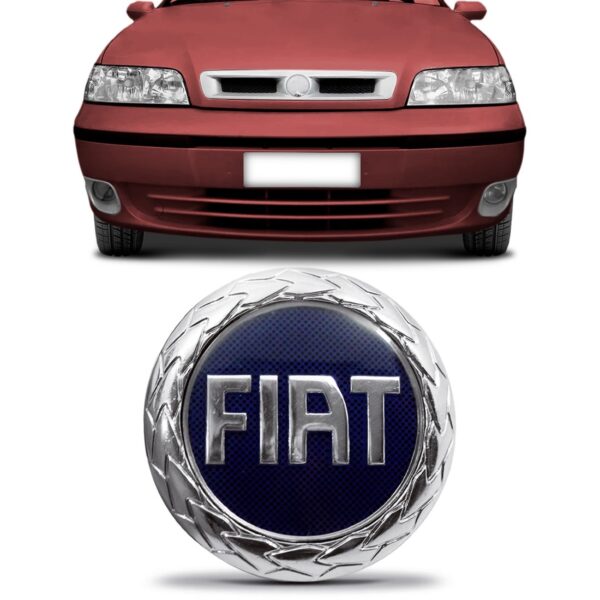 Emblema Grade Radiador Palio Siena 2000 A 2003 Azul