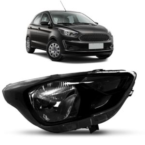 Farol Para Ford Ka 19 20 21 22 Mascara Negra Manual 1ª Linha Direito/passageiro