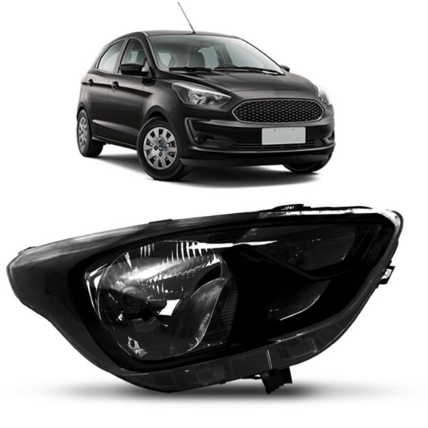 Farol Para Ford Ka 19 20 21 22 Mascara Negra Manual 1ª Linha Direito/passageiro