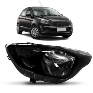 Farol Para Ford Ka 19 20 21 22 Mascara Negra Manual 1ª Linha Esquerdo/motorista