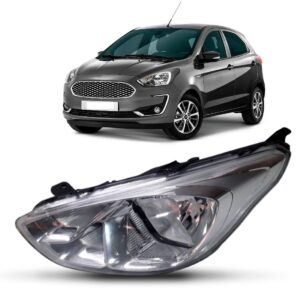 Farol Para Ford Ka 19 20 21 2022 Cromado Manual 1ª Linha Esquerdo/motorista