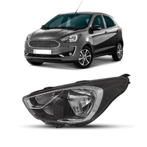 Farol Ka 19 2020 21 22 Mascara Negra Friso Cromado 1ª Linha Esquerdo/motorista