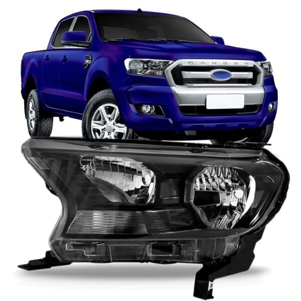 Farol Ranger Mascara Negra 16/19 Pisca Seta Cristal 1ª Linha Esquerdo/motorista