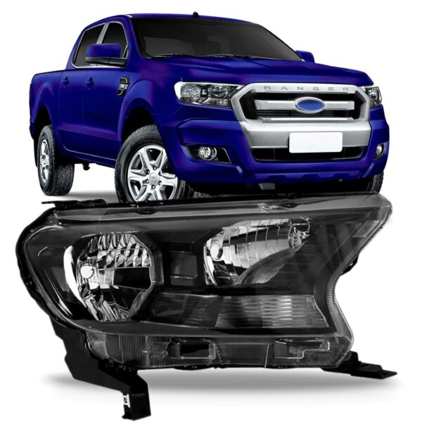 Farol Ranger Mascara Negra 16/19 Pisca Seta Cristal 1ª Linha Direito/passageiro