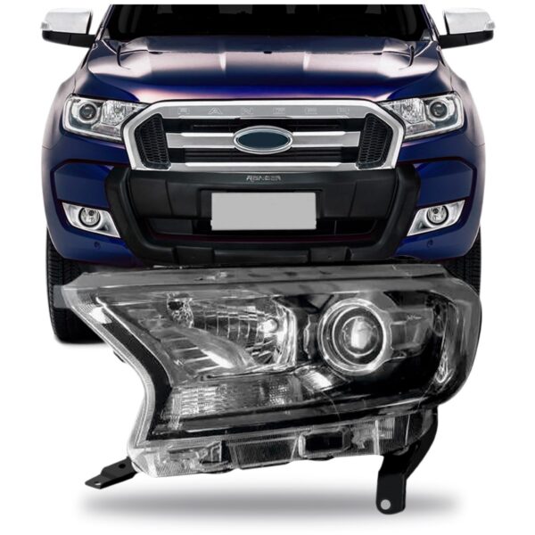 Farol Ranger 16 17 18 19 Cromado Com Pisca Cristal 1ª Linha Esquerdo/motorista