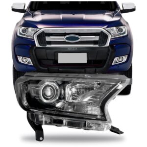 Farol Ranger 16 17 18 19 Cromado Com Pisca Cristal 1ª Linha Direito/passageiro