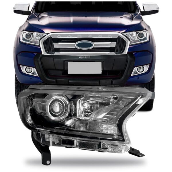 Farol Ranger 16 17 18 19 Cromado Com Pisca Cristal 1ª Linha Direito/passageiro