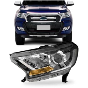 Farol Ranger 16 17 18 2019 Cromado Com Pisca Âmbar 1ª Linha - Esquerdo/motorista