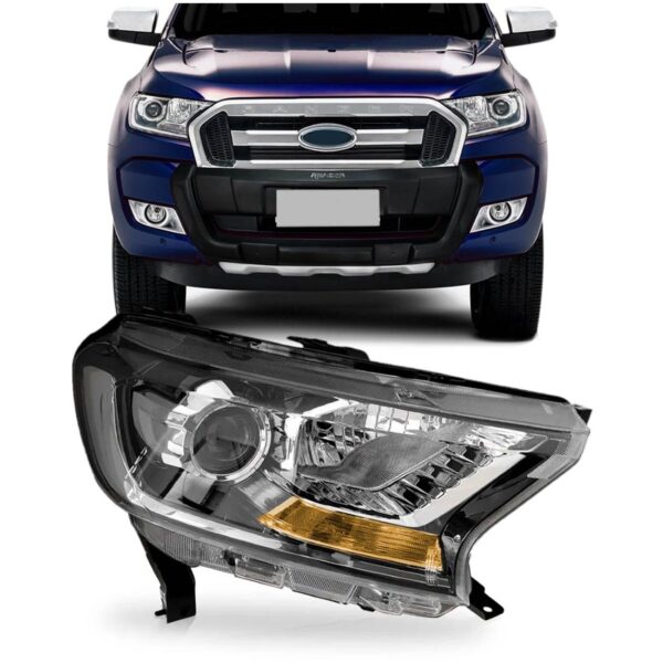 Farol Ranger 16 17 18 2019 Cromado Com Pisca Âmbar 1ª Linha - Direito/passageiro
