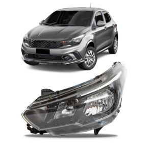 Farol Argo Cronos 2017 2018 2019 Manual Com Led 1ª Linha - Esquerdo/motorista