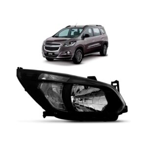 Farol Spin 2012 13 2014 15 16 Manual Mascara Negra 1ª Linha Direito/passageiro