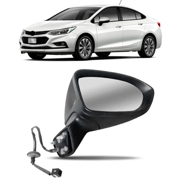 Retrovisor Cruze 17 A 2019 Elétrico C/ Sinaleira Capa Preta Lado Direito